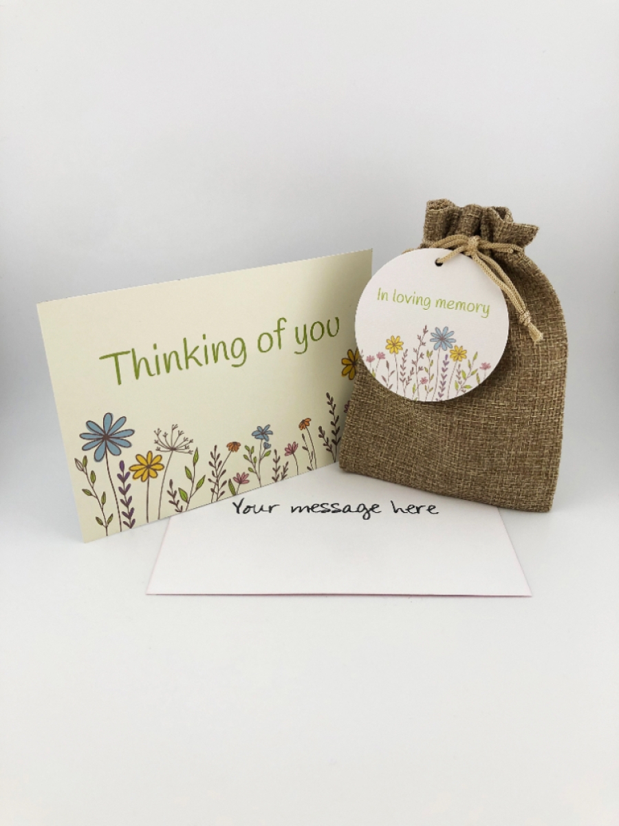 Sympathy Wildflower Seed Ball Gift Bag with Message Card - In Loving Memory