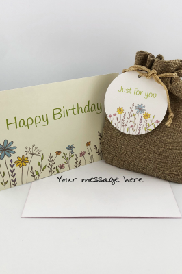Just For You Wildflower Seed Ball Gift Bag with Happy Birthday Card
