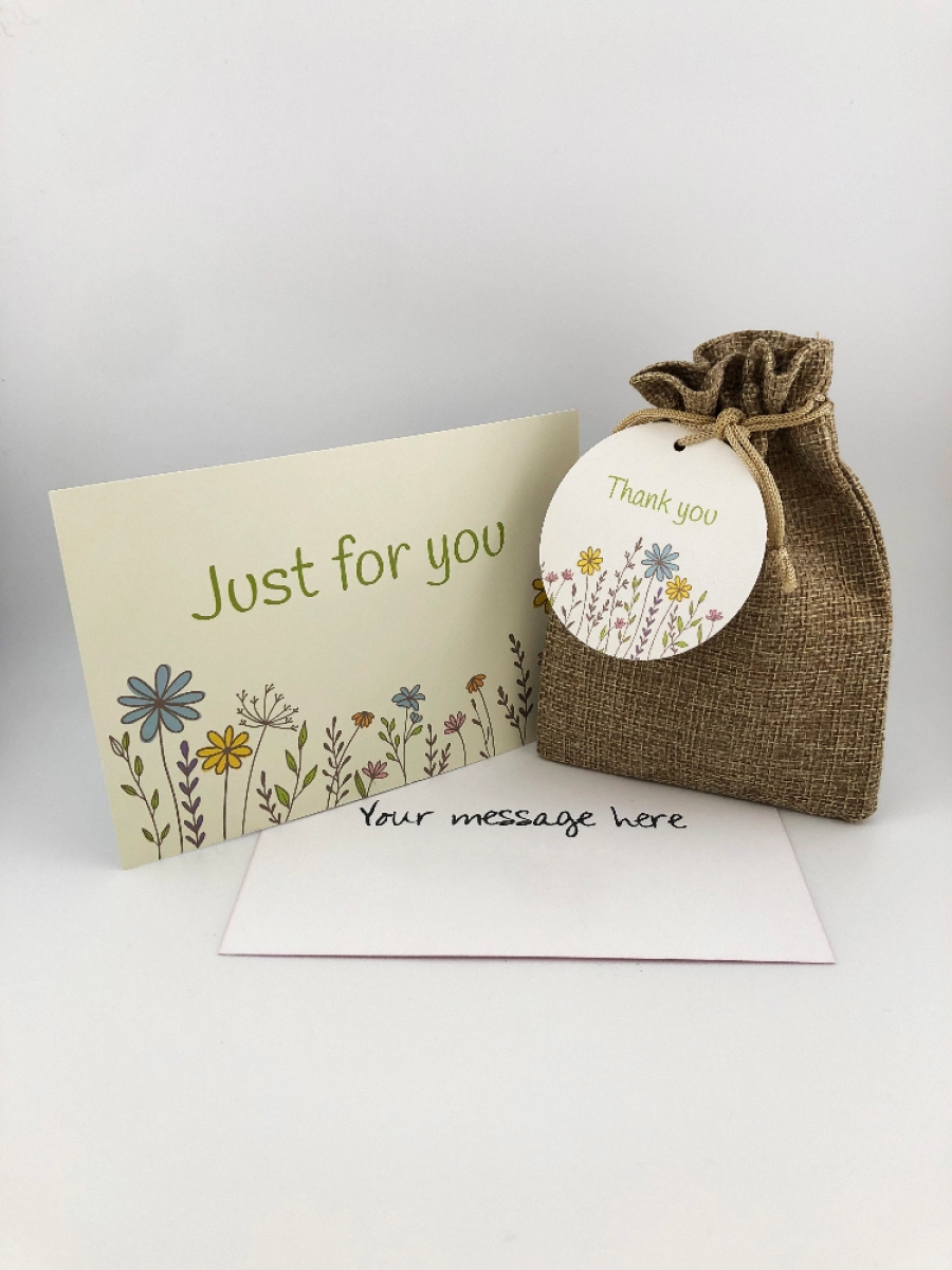 Thank You Wildflower Seed Ball Gift Bag with Just for You Card
