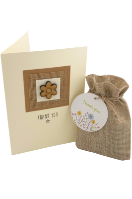 Handmade Thank You Card With Native Wildflower Seed Ball Gift