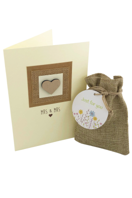 Handmade Mrs & Mrs Card With Native Wildflower Seed Ball Gift