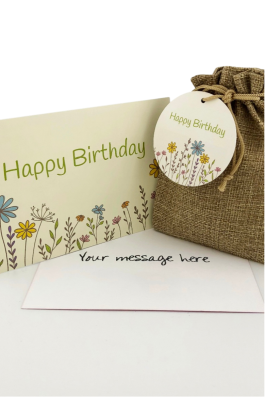 Birthday Wildflower Seed Ball Gift Bag with Happy Birthday Card